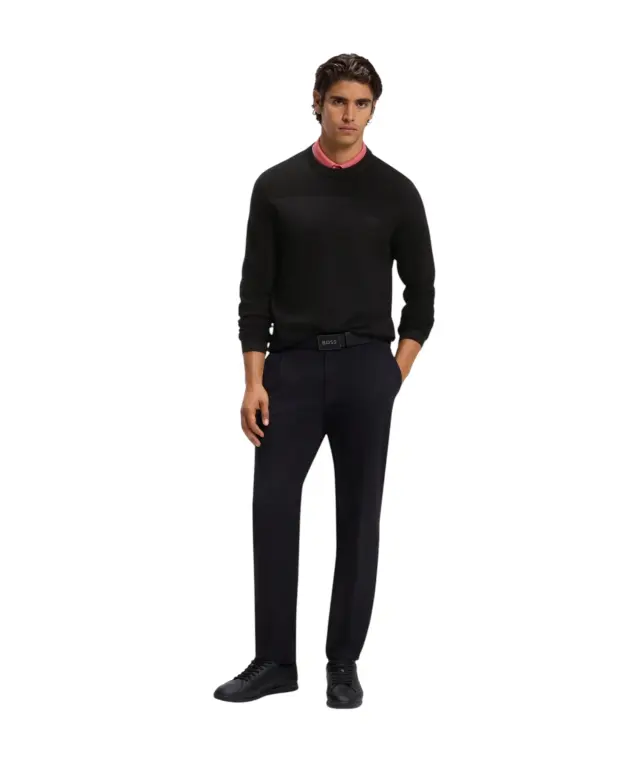 Hugo Boss - Ανδρικό Πλεκτό Πουλόβερ KN_Momentum-X CN 50547507-001 Μαύρο 3