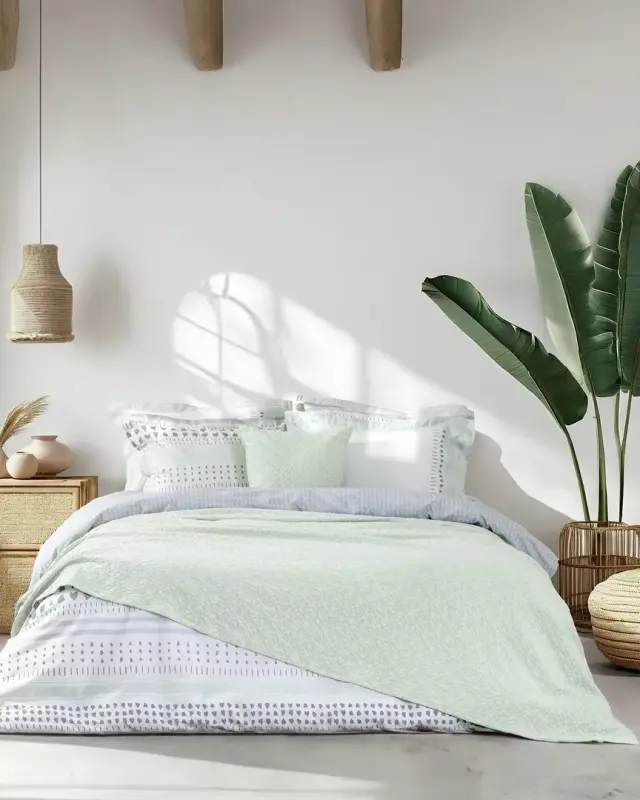 Κουβέρτα 240x260 King Size Ματλασέ 300gsm Nima Cove Mint 100% βαμβακερό