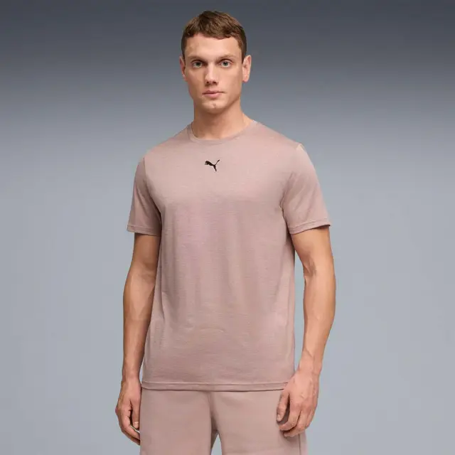 Puma Men's TAD Essentials Heather Cat Tee Μπεζ 525920-88 (Puma) - Large