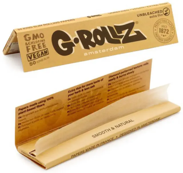 G-Rollz Χαρτάκια Unbleached Ακατέργαστο - King Size Slim 50φ.