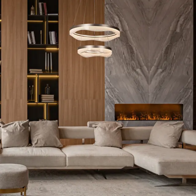 ΚΡΕΜΑΣΤΟ ΦΩΤΙΣΤΙΚΟ ACA HM25147R ΧΡΥΣΟ LED 60W 2700K-3000K-4000K IP20 D60+D40XH120CM / HM25147R 2