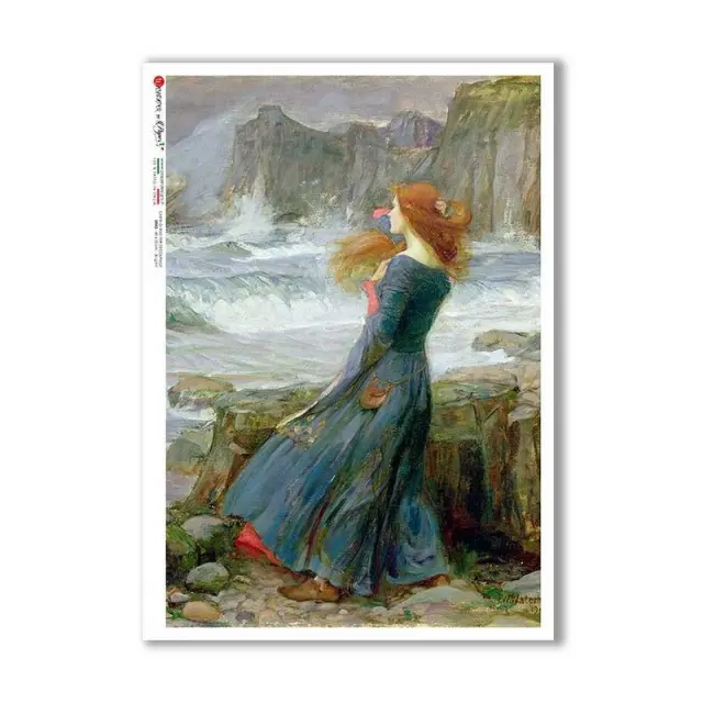 Ριζόχαρτο PaperD για Decoupage, Κοπέλα στη θάλασσα, 32x45cm, ARTWORK_0104