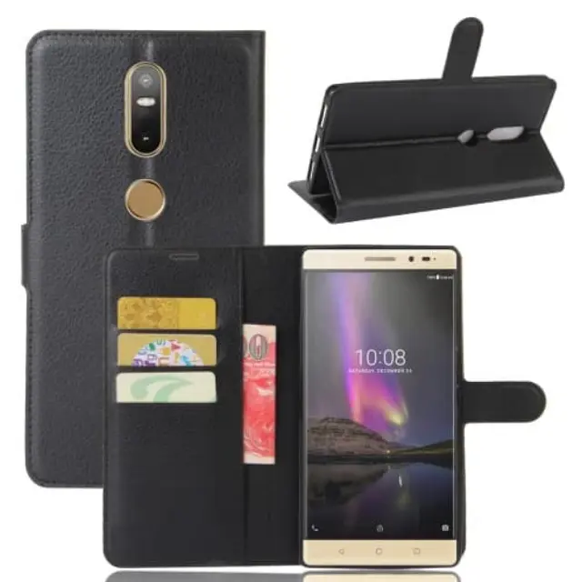 OEM Book Case Με Δυνατότητα Stand & Υποδοχής Καρτών για Lenovo Phab2 Plus Μαύρη 2