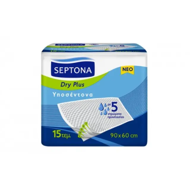 Septona Dry Plus Υποσέντονα Ακράτειας με 5 Στρώματα Προστασίας 60x90cm 15τμχ 2