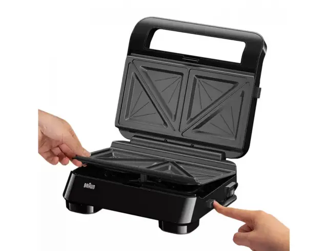 Τοστιέρα Braun SnackMaker 5 SM5000 με 1 σετ πλάκες, ισχύ 800W και χωρητικότητα 2 τοστ - Black SM5000