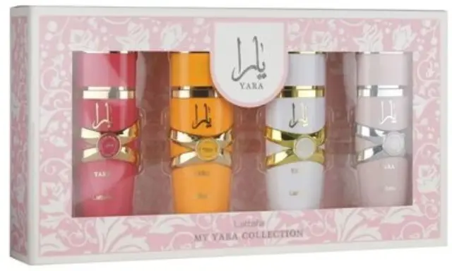 Lattafa Yara Collection Eau De Parfum σετ δώρου για γυναίκες (Candy 25ml, Tous 25ml, Moi 25ml, Yara 25ml)