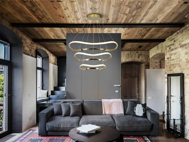 Φωτιστικό Naos 3 Δαχτυλίδια Rose Gold D80 Dimmable με Τηλεχειριστήριο Ροζ χρυσό 2