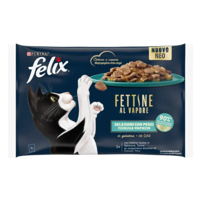 Felix Multipack Deliciously Sliced Σολομό-Τόνο σε Ζελέ 4x80gr