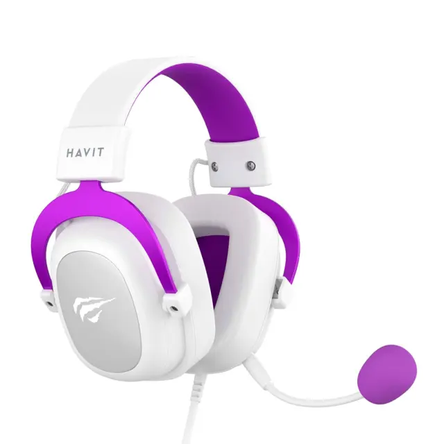 Havit H2002d - gaming headphones, white and purple