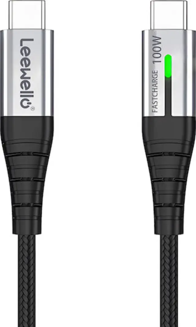 Leewello Lw-204 USB 2.0 Cable USB-C male - USB-C 100W PD Μαύρο 1.2m 2
