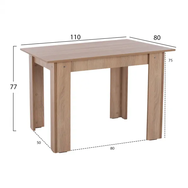 ΤΡΑΠΕΖΙ ΚΟΥΖΙΝΑΣ FB92428.01 SONOMA OAK 110x80x77Υεκ. 2