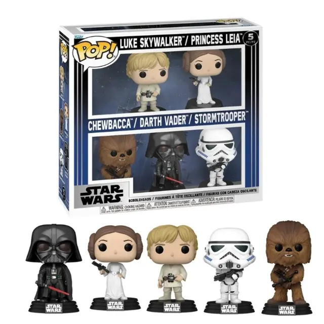 Φιγούρες Funko Pop! Movies: Star Wars - Luke, Leia Organa, Chewbacca, Darth Vader & Stormtrooper 5τμχ