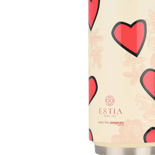 Estia® Travel Cup Save The Aegean Ποτήρι Θερμός με Καλαμάκι 500ml- Tender Lace (01-31329) 2