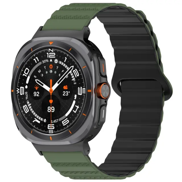 Two-Color Magnetic Λουράκι για Galaxy Ultra 47mm-Army Green/Black OEM