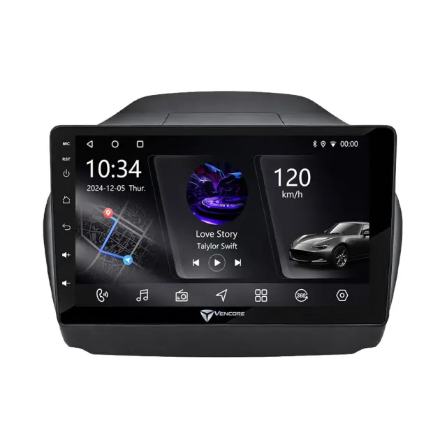 VenCore Οθόνη Multimedia Android 15 10" PX5S Octa-Core 2GB/32GB IPS με Πρόσοψη, CarPlay, Android Auto και Υποστήριξη Κάμερας 360° για Hyundai IX35 Auto A/C 2010-2015 – Μαύρη (3236-10006-0029B) 2