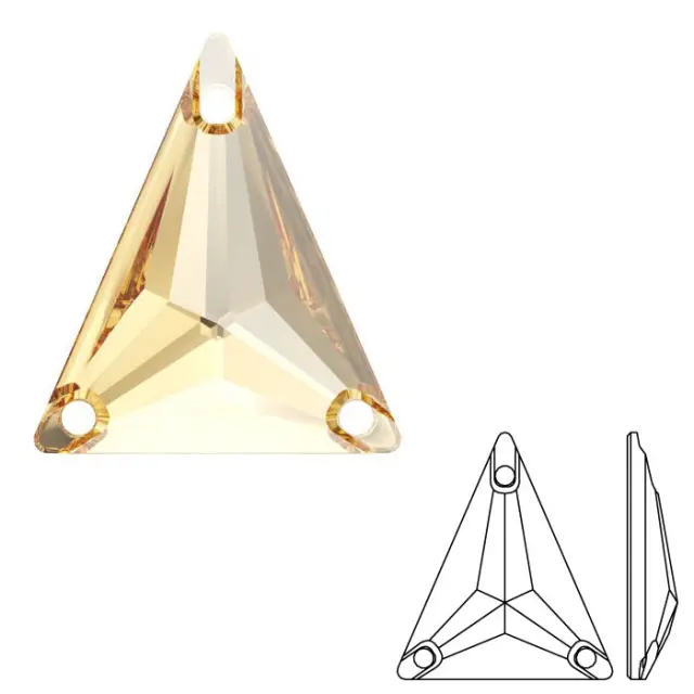 Swarovski Ραφτά 3271 Slim Triangle Crystal Golden Shadow 18x21.1mm - 1τεμ