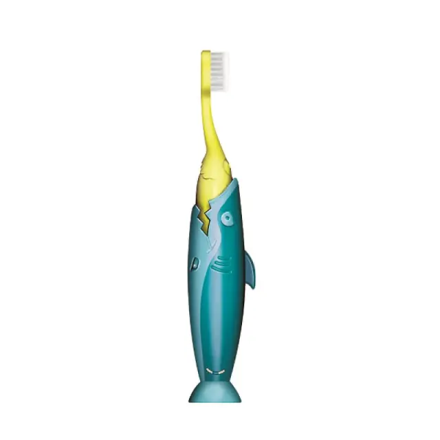 Elgydium Kids Shark Οδοντόβουρτσα για Παιδιά 2-6 Ετών Χρώμα Πορτοκαλί - Κίτρινο, 1τμχ