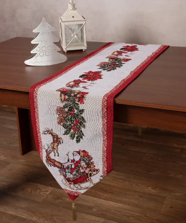 Χριστουγεννιάτικη τραβέρσα στόφα W355 (35cm x 175cm) - -