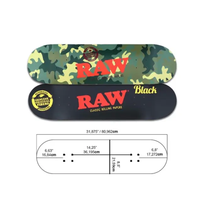Raw Σανίδα Skateboard - Camo & Black 2