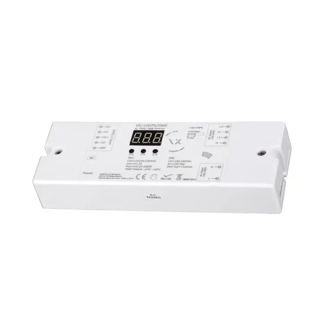 DMX Ροοστάτης AC TRIAC 100-240VAC 240-576W 2 κανάλια 1.2A Άσπρο