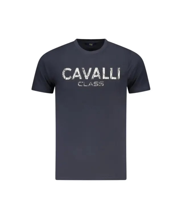 Cavalli Class - Ανδρική Μπλούζα T-Shirt Κοντομάνικη Regular Fit TXT61GJD060-04502 Μπλε - XL