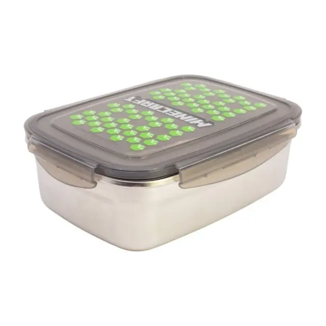 Φαγητοδοχείο ανοξείδωτο ROUNDED STAINLESS STEEL RECTANGULAR SANDWICH BOX 1090ML MINECRAFT ICONICMONO 31342