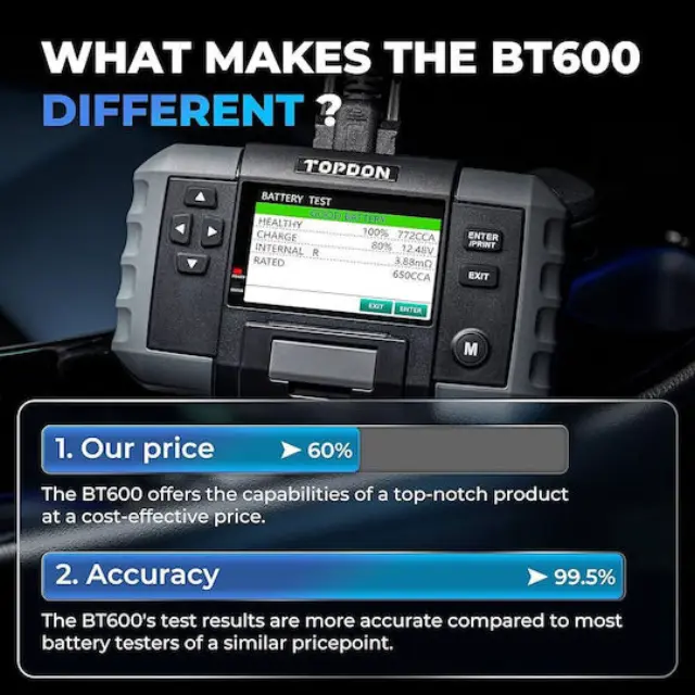 Διαγνωστικό Μπαταρίας TOPDON 12V/24V BT600 2