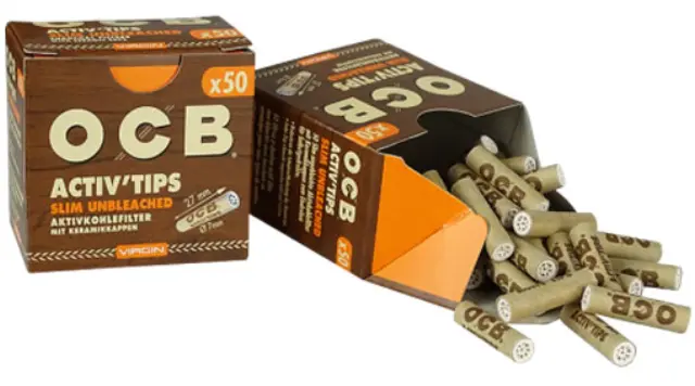Φίλτρο OCB Slim Unbleached 50 Ενεργού Ανθρακα 7mm 3