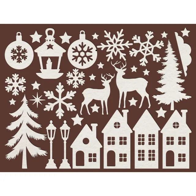 Σχέδια Laser Cut από χαρτόνι Stamperia, Christmas