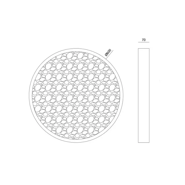LED ΓΥΨΙΝΟ Φ/Σ ΟΡΟΦΗΣ-ΕΠΙΤΟΙΧΟ ΦΥΣΙΚΟ 32W 967Lm 3000K Φ600Χ70 MOND / G8984LED 3
