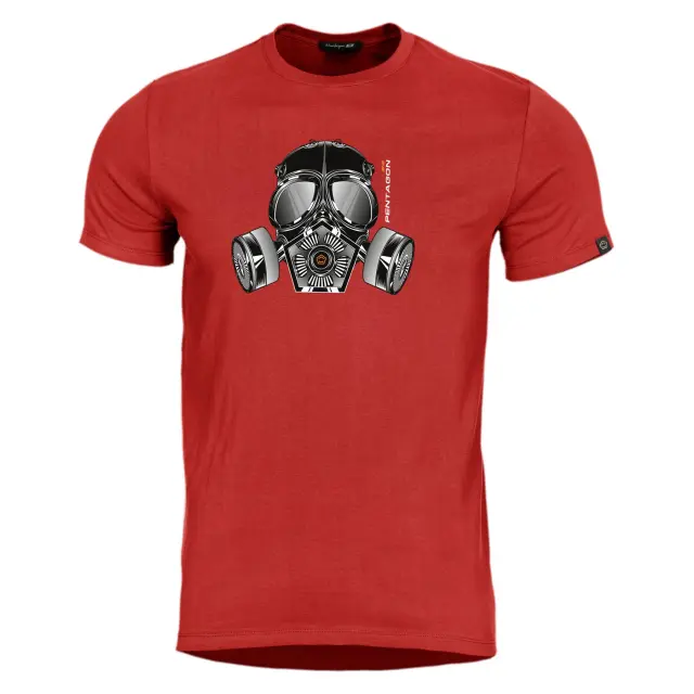 Pentagon Ageron ''Gas Mask'' T-Shirt-Μπλουζάκι Μακό για Τακτική-Καθημερινή Χρήση - 08WG-Wolf Grey-Γκρί Ανοιχτό 3