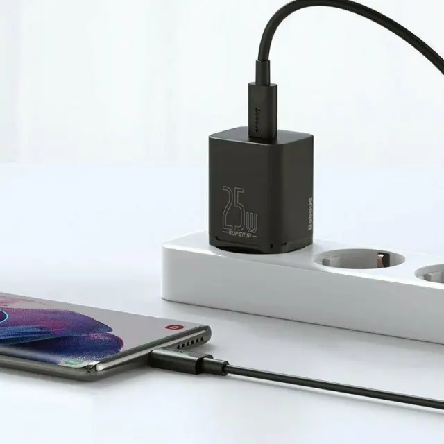 Baseus Φορτιστής με Θύρα USB-C και Καλώδιο USB-C 25W Μαύρος (Super Si) (TZCCSUP-L01) (BASTZCCSUPL01) 3