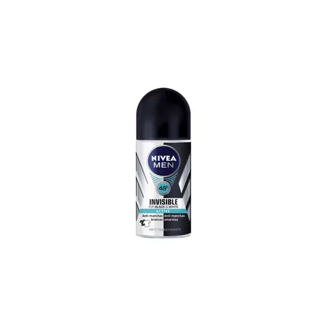 Nivea Deo Black + White Active Roll-on Ανδρικό 50ml
