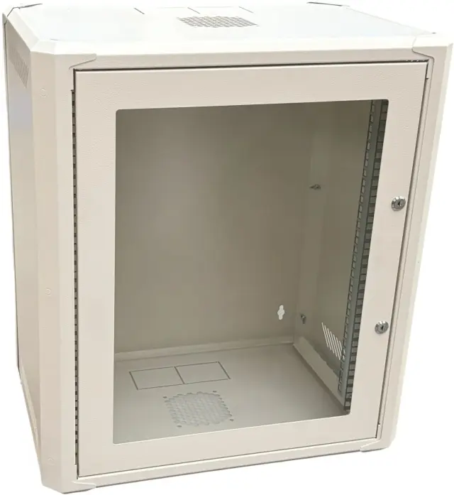 Conexpro networking cabinet 19" 12U/400mm, FLAT PACK, glass door