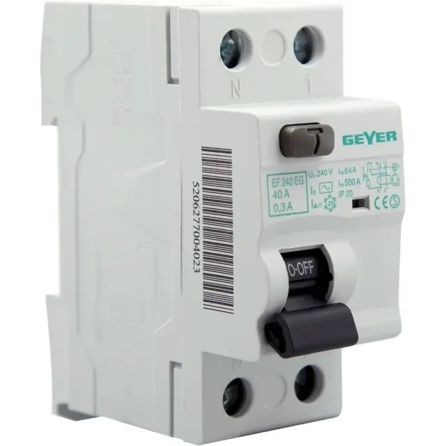 Ρελέ διαρροής 2P 40A 300mA Τύπος AC Geyer