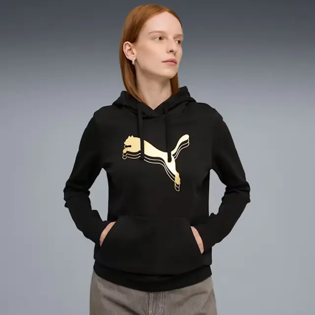 Puma Essentials Metallic Fleece Hoodie (684996-51) - Μαύρο-Χρυσό