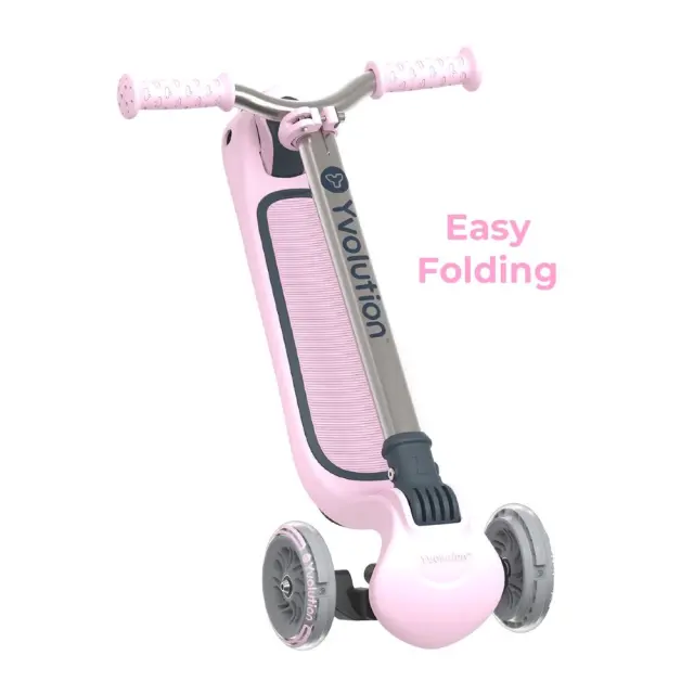 Yvolution Y Glider Air Metal Pink Scooter - Ροζ πατίνι για παιδιά με φωτιζόμενα ροδάκια 3