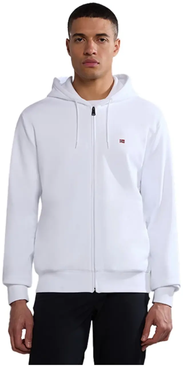 Napapijri - Ανδρική Ζακέτα Balis Full Zip με Φερμουάρ και Κουκούλα Regular Fit NP0A4HHV-002 Λευκό - S