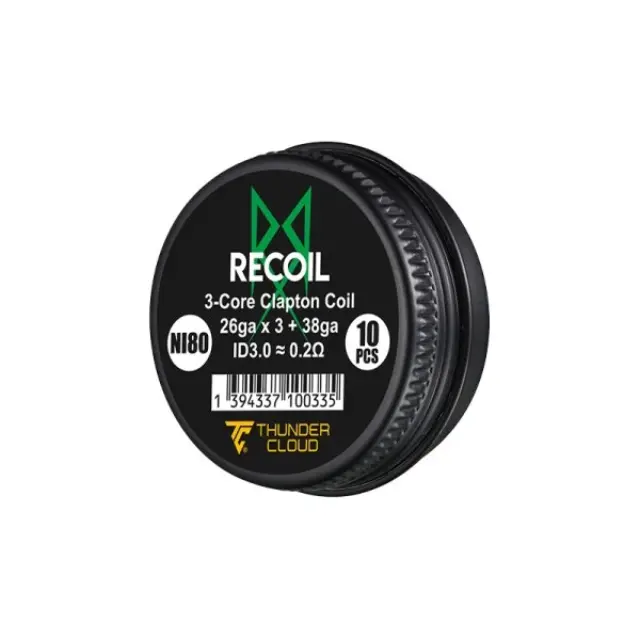 3-Core Clapton Premade Coils Ni80 0.2Ω (10τμχ) – Thunder Cloud x Grimm Green