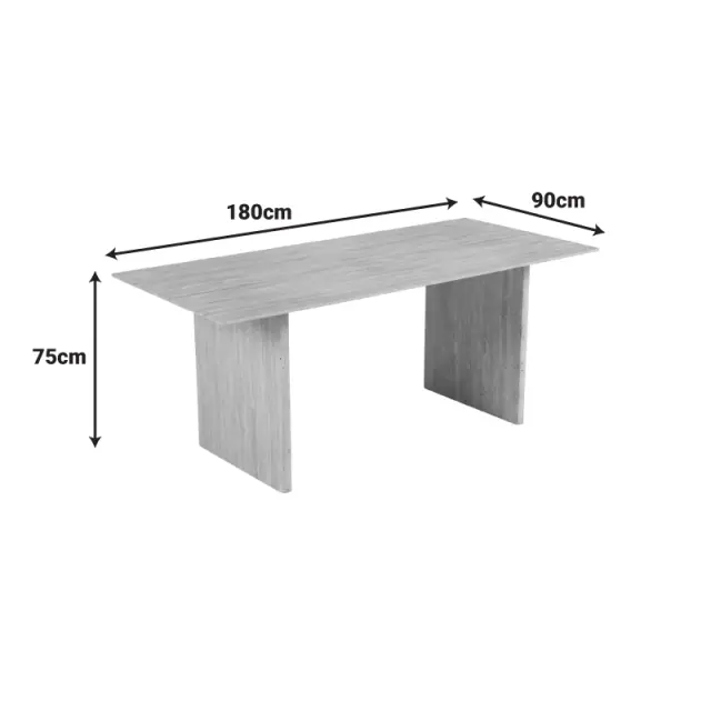 Τραπέζι Releno pakoworld sintered stone σε όψη τραβερτίνας 180x90x75εκ 2