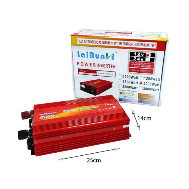 LaiRunH Inverter Αυτοκινήτου 2000W 12V – Power Inverter 0163155