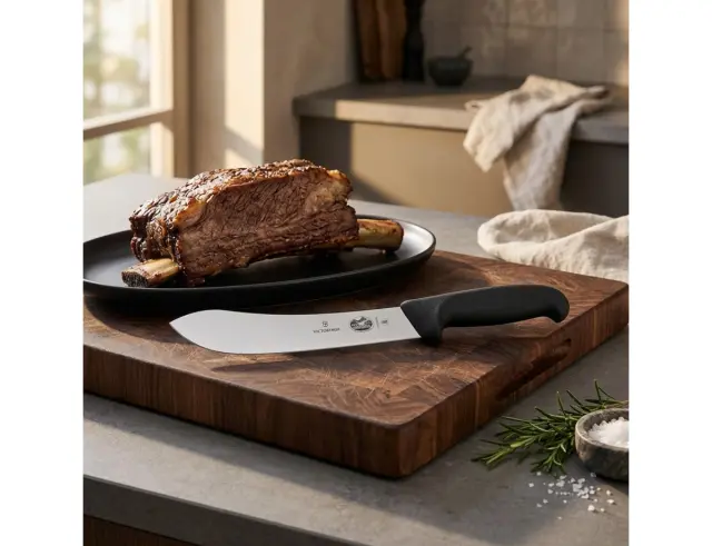 Μαχαίρι Κρέατος Victorinox Fibrox με κυρτή λεπίδα, φαρδιά μύτη και μήκος 20cm - Black5.7403.20