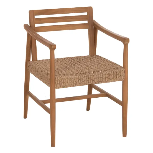 ΠΟΛΥΘΡΟΝΑ ΤΡΑΠΕΖΑΡΙΑΣ FB918351 ΞΥΛΟ TEAK & ΣΧΟΙΝΙ VIRO ΦΥΣΙΚΟ 53,5x60x78Υεκ