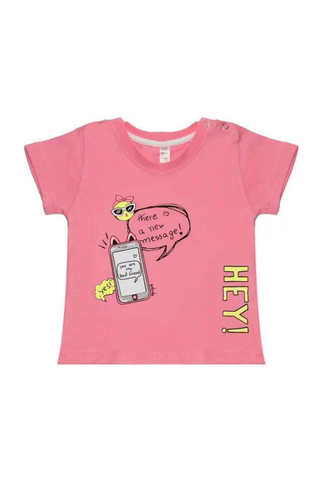 T-Shirt Baby Hey Ροζ