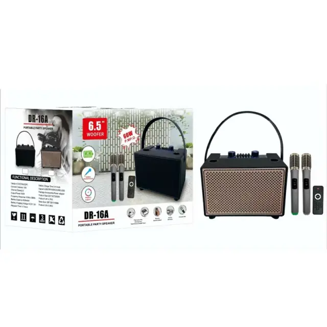 ΦΟΡΗΤΟ ΗΧΕΙΟ WOOFER 6.5" 60W ΜΑΥΡΟ DR-16A