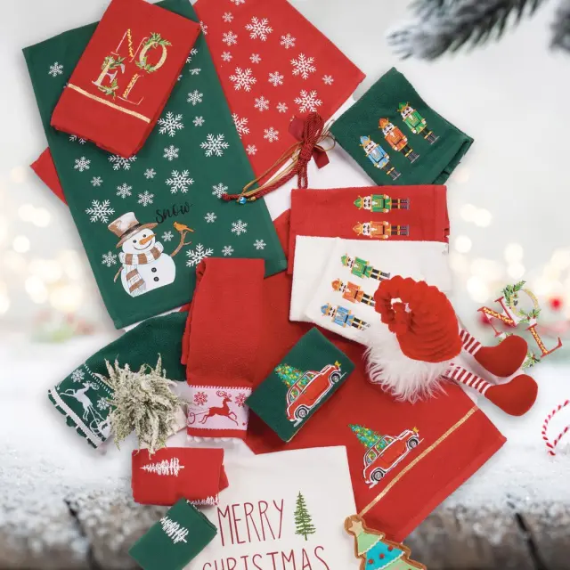 Πετσέτες Κουζίνας Σετ 2 Τεμ 30x50 Christmas Das Home 0812 Green-Red 100% βαμβακερό 2