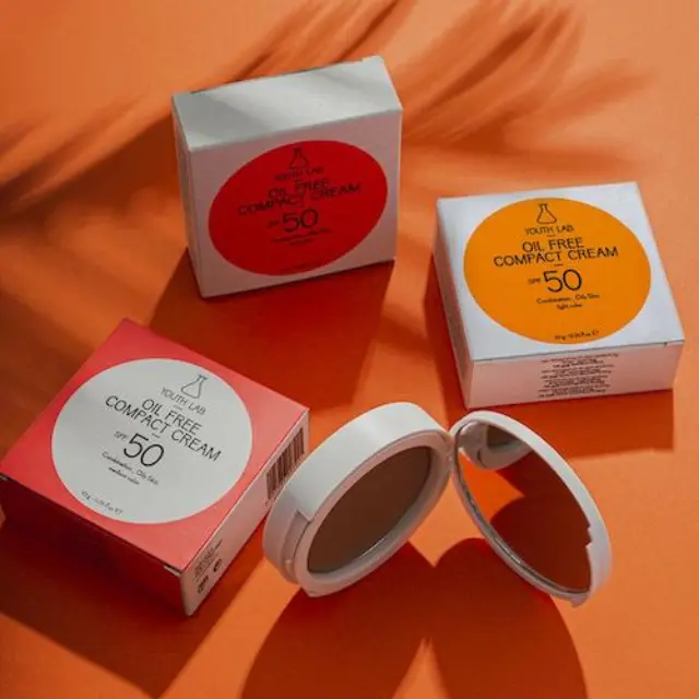Youth Lab Oil Free Compact Cream Combination-Oily Skin Medium Color, Αντηλιακή Κρέμα Προσώπου με Μεσαία Κάλυψη SPF50, 10gr 2