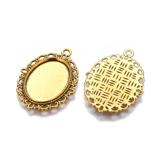 Καστόνι Κρεμαστό 39x29x2mm - Antique Gold - 5τεμ