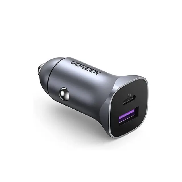 UGREEN Φορτιστής Αυτοκινήτου USB-A & USB-C Dual-Port PD 30W Gray (40858)