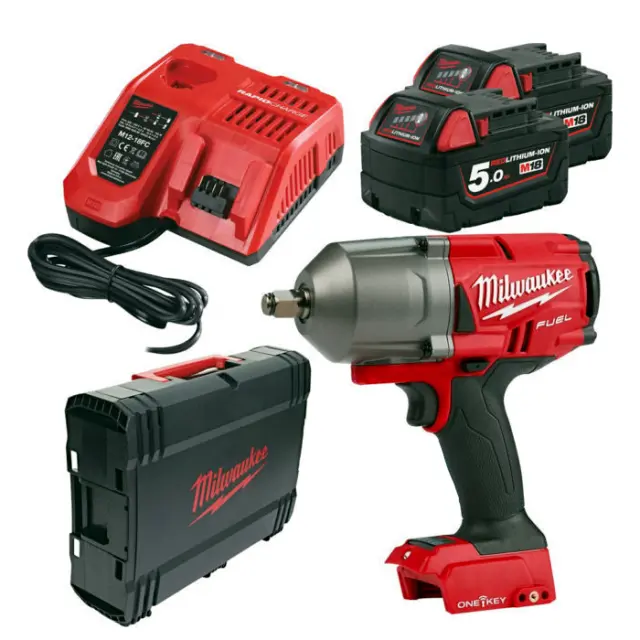 Milwaukee 4933459727 - Μπουλονόκλειδο Μπαταρίας 1/2" M18 ONEFHIWF12-502X FUEL MW με Δαχτυλίδι Συγκράτησης με 2 Μπαταρίες 5.0Αh (2x 5.0Αh) + Φορτιστή + Βαλίτσα Μεταφοράς 2